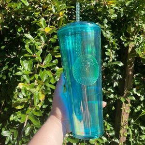 NEW Starbucks Turquoise Blue Green Kaleidoscope Venti Tumbler 24oz with Dome Lid